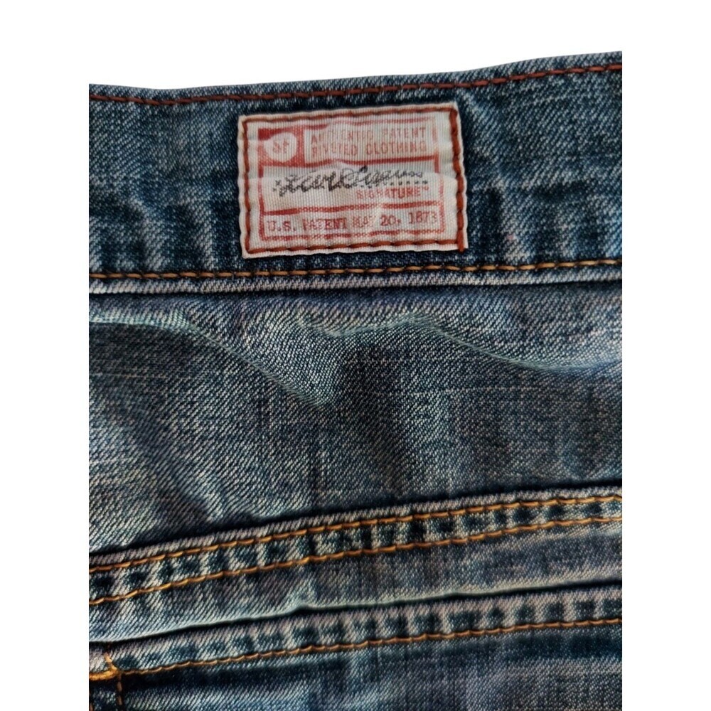 Vintage Levi Strauss Denim Midi Pencill Skirt Misses 12 Light Blue Stretch Y2K - Picture 7 of 7